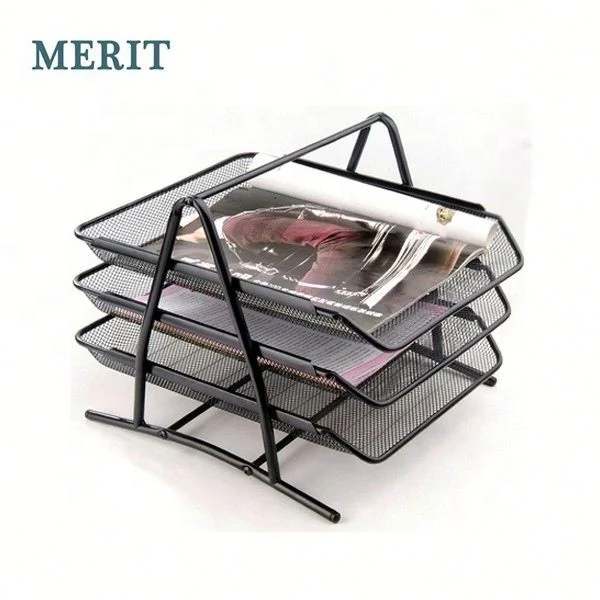 Office Mesh File Tray with 3 layer Desk Document Tray