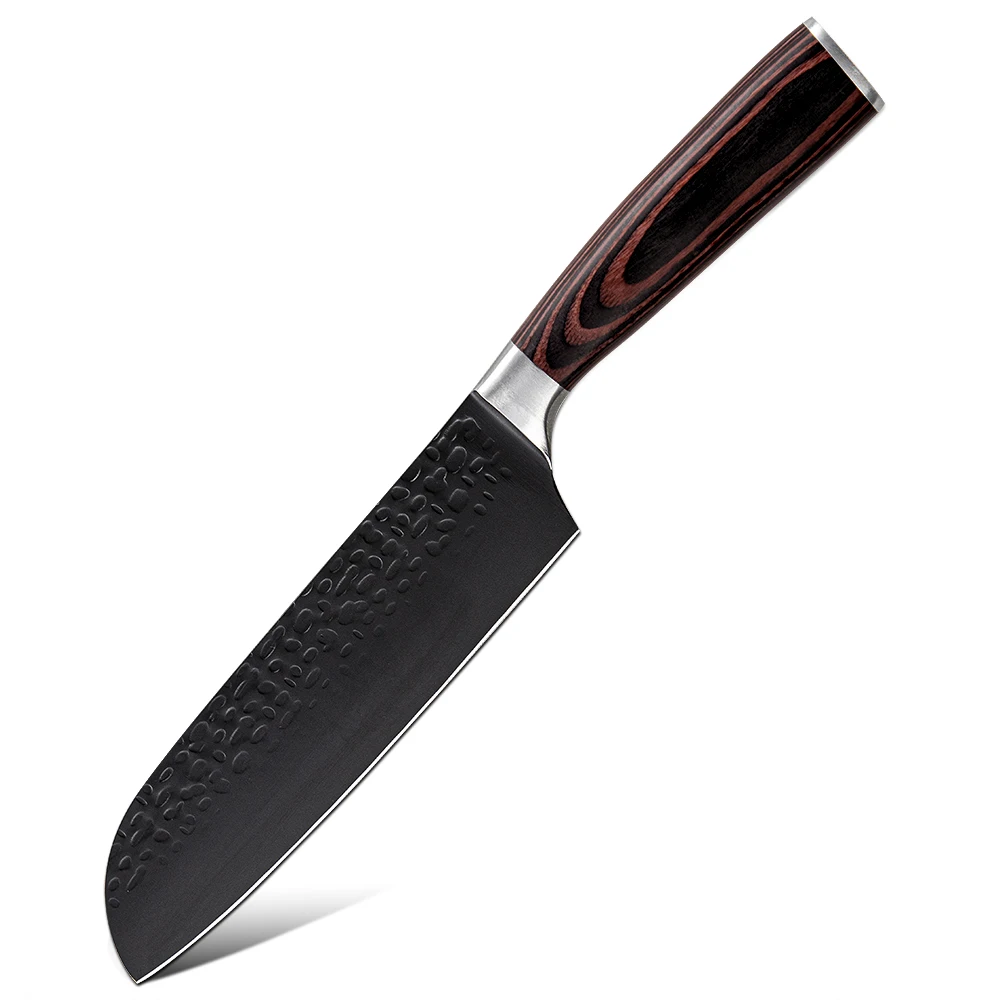 original design customized logo stainless steel santoku knife japanese chef knife with pakka wood handle