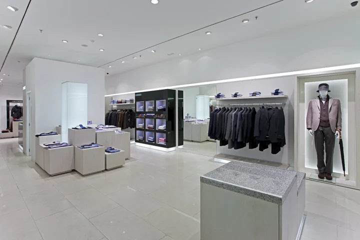 MDF Wooden Display Rack cloth display cabinet stand showcase Modern Tailor Shop ODM