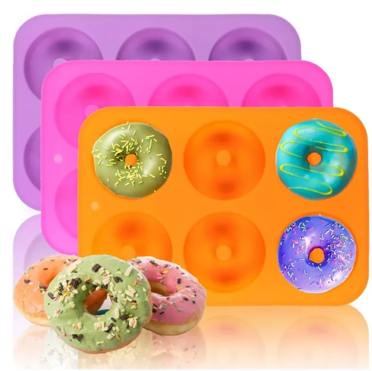 Silicone Donut Pan Mold  Cake Bagel Baking Doughnuts Mold Tray