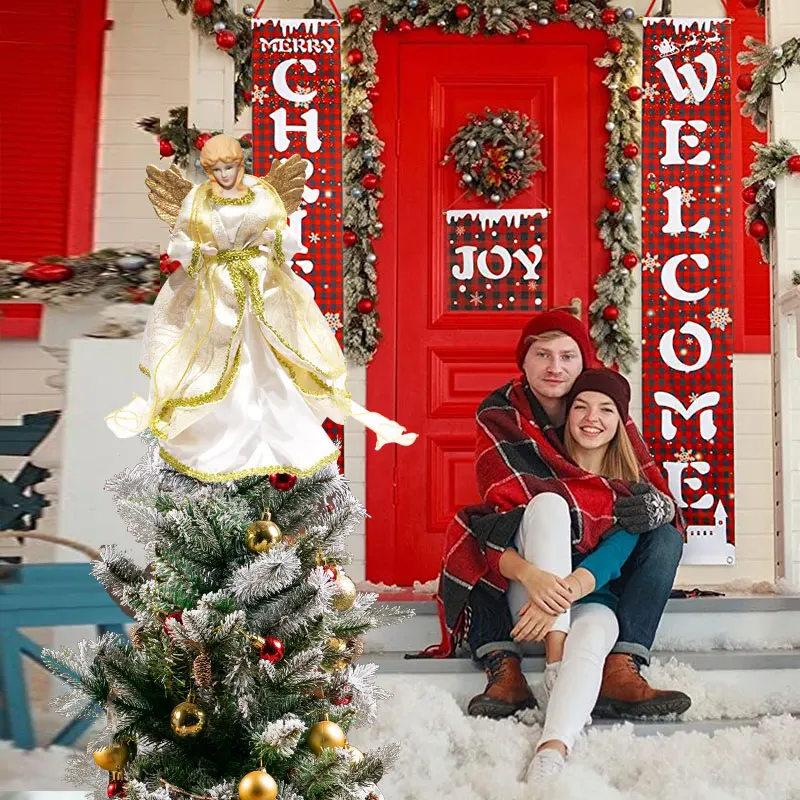 Hot Selling 2022 New Style Christmas Tree Topper Angel With Led Lighted