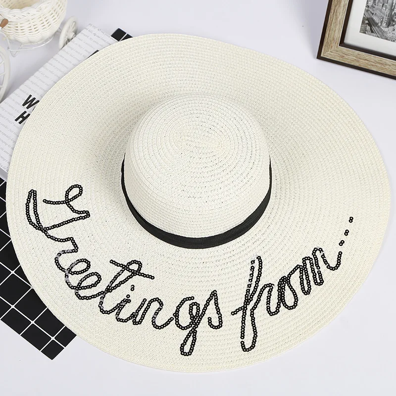 Hot selling ladies custom paper straw hat wholesale floppy beach hats women