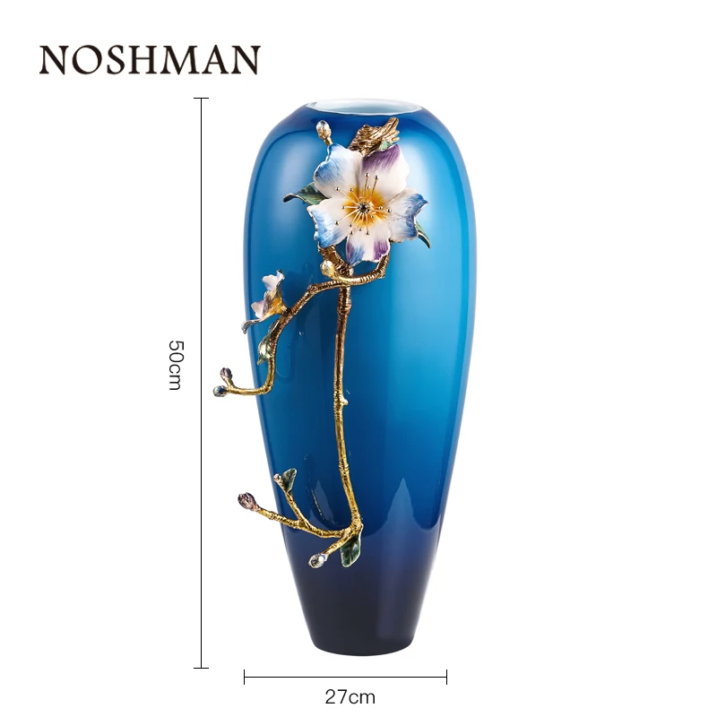 Роскошная Высококачественная эмалированная стеклянная ваза NOSHMAN Florero de cristal в европейском стиле ручной