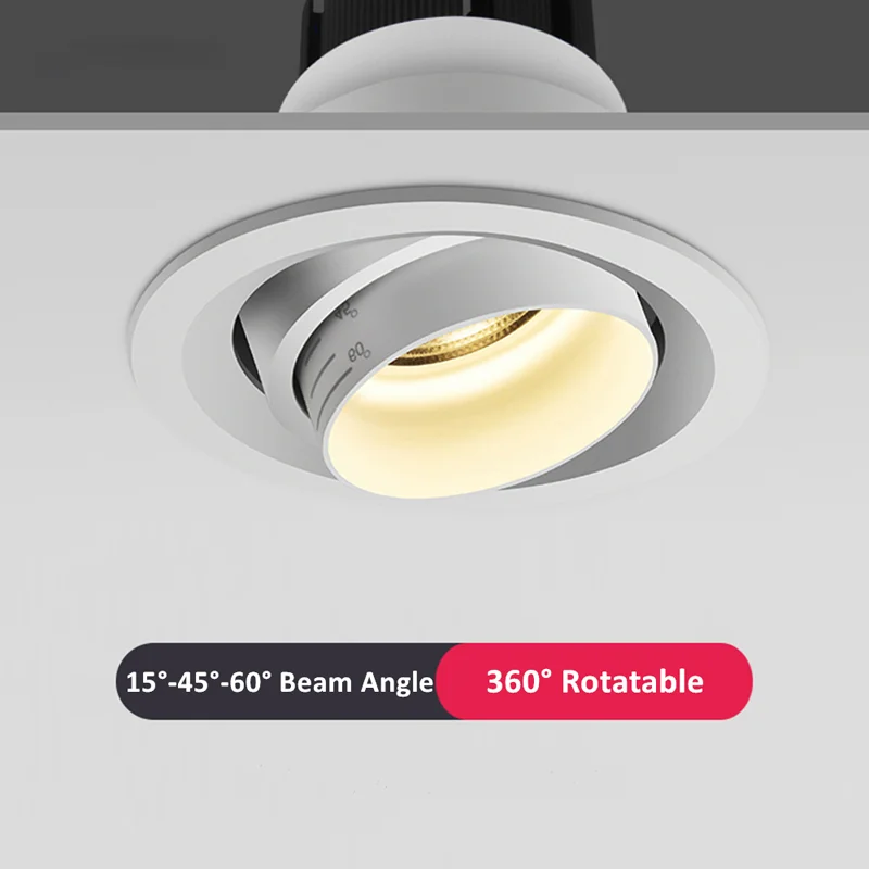 Регулируемый угол луча встраиваемый cветодиодный Светильник Downlight с помощью светодиодов светодиодный потолочный прожектор 3000K Cct Светодиодная лампа направленного света