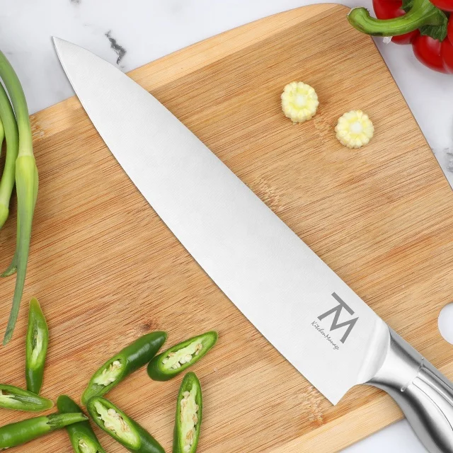 14 PCS Professional Stainless Steel Kitchen Knives Set Cooking Chef Knife Set with Wooden Block