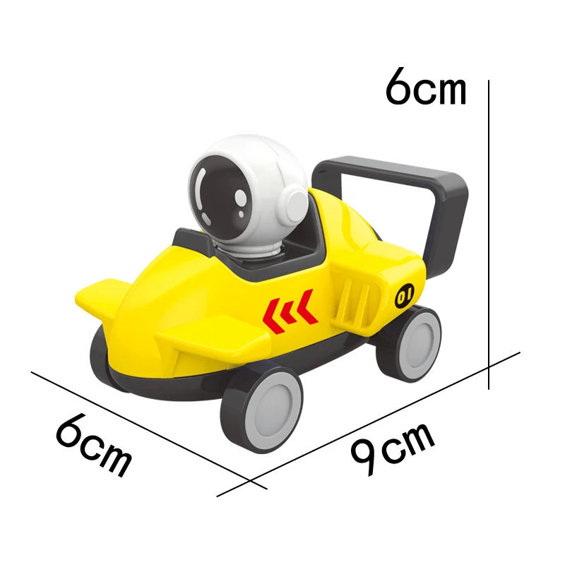 QS Wholesale Kids Mini Cartoon Cute Pull Back Car 3 Style Plastic Small Size Space Racing Vehicle Toys For Children Funny Gift