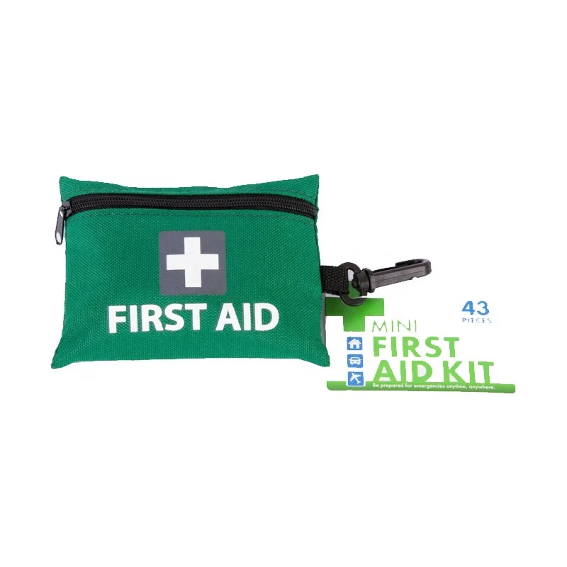 43PCS Mini Emergency Survival Medical Travel Hiking Pocket Car Green Family First Aid Kit