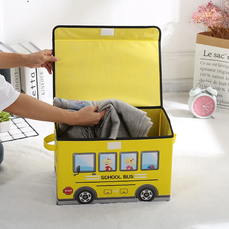 Collapsible Clothes Toy Books Cosmetic Kids Cartoon Pattern Storage Box