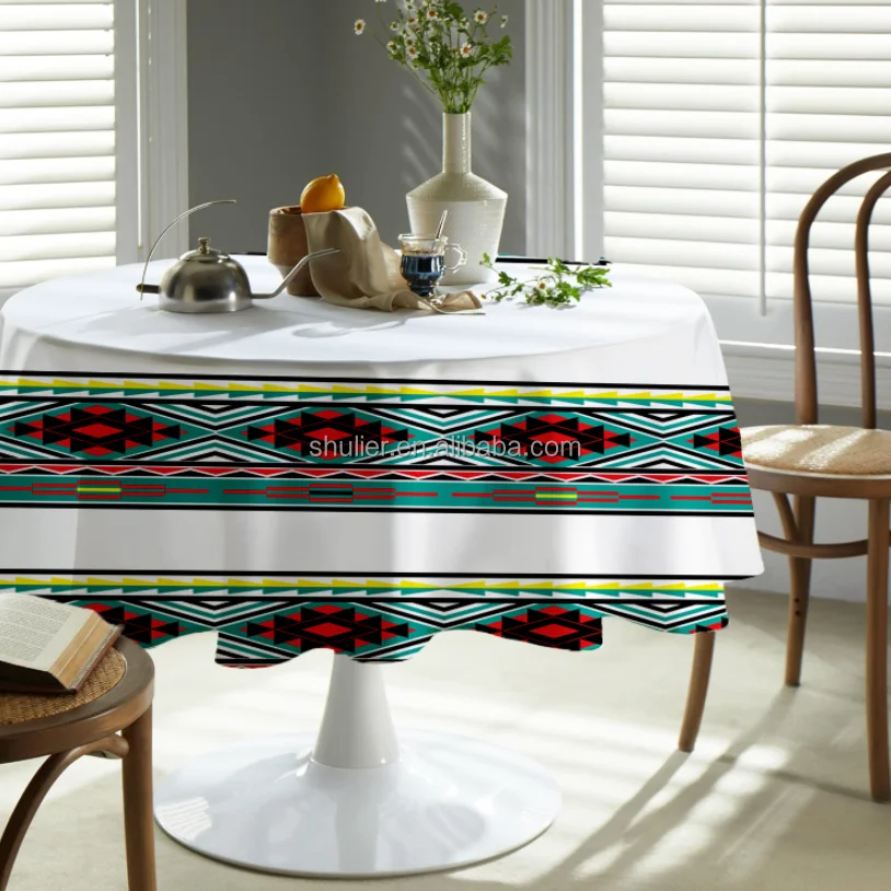 Custom Ethiopian Habesha Art round Tablecloth Oilproof custom size print Table Cloth