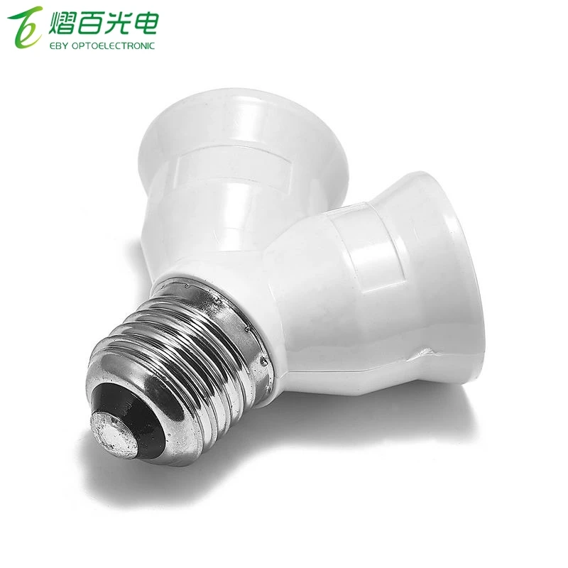 High Quality E27 To 2E27 Adapter E27 Splitter Base Socket Lamp Holder Converter Power Adapter LED Light Bulb Extend Plug