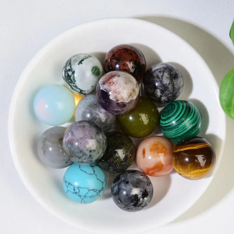 Wholesale Natural stone crystal gemstone crystal craft many materials mini sphere mini ball for healing gift