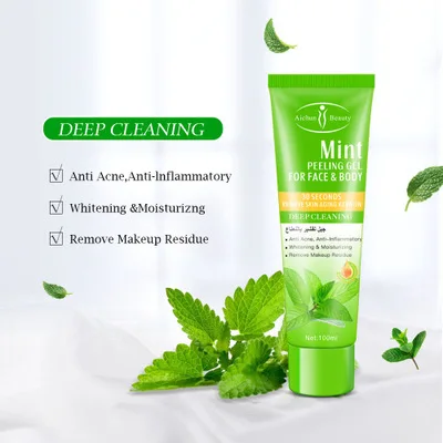 
New Product Aichun Deep Cleansing Moisturizing Natural Mint Body Exfoliating Gel 100ml 