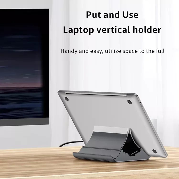 Gravity Locking Vertical Laptop Phone Stand Tablet Holder Adjustable