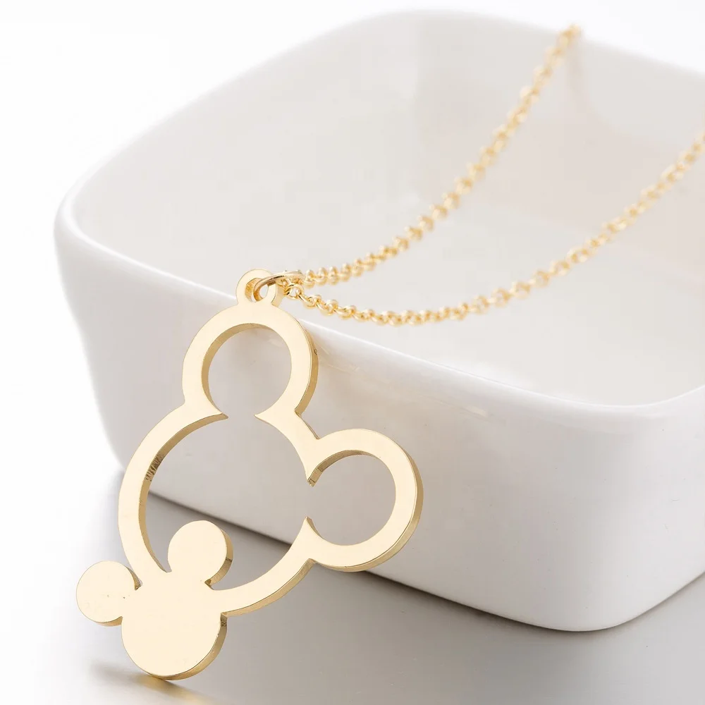 Ziming Multiple Colors Girls Style Mouse Shape Metal Chain Necklace Stainless Steel Necklace Factory Whole Sale