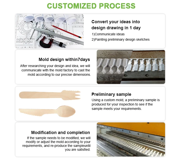 Eco-friendly Degradable High Quality Factory Price Display Box Includes Disposable Forks Spoon Knife Wooden Cutlery