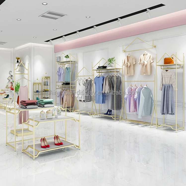 Fashion Shopping Mall Garment Clothing Rack Display Ideas Baby Shop Clothes Display Interior Design for Retail Store