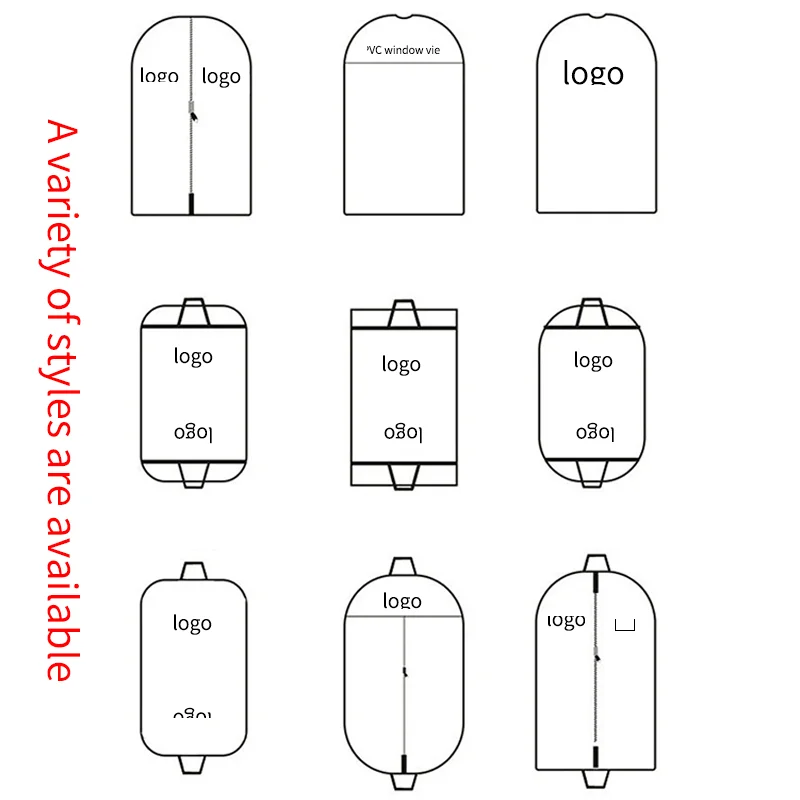 Custom Logo Printed Eco Friendly Ziplock Clear Garment Packaging Bag Recycled Garment Bags