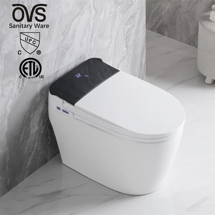 OVS Auto Sensor Flush One Piece Intelligent Wc Bidet Commode Toilet Bowl Automatic Operation Smart Toilet With Remote Control