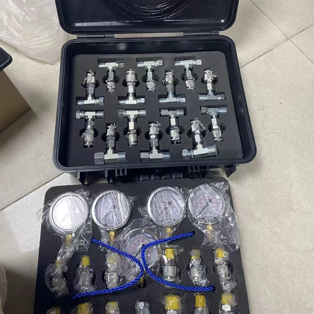 Hyunkook tools Hydraulic Pressure Gauge Set Diagnostic Test Kits 0-3500 For Excavator Engine Parts