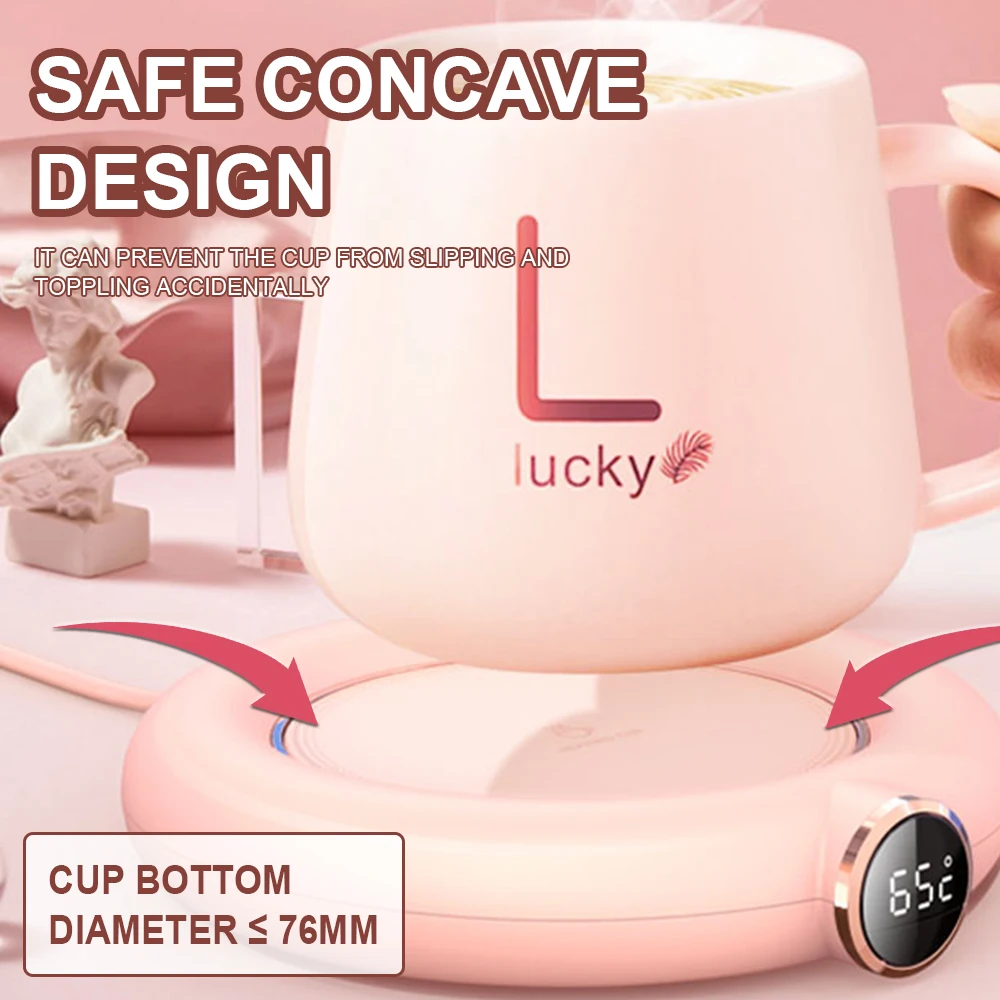 Новинка USB зарядка для дома и офиса с регулируемым светодиодным дисплеем и 3 температурными режимами нагревательная пластина Электрический подогреватель кружка подставка для кофе молока чая подогреватель чашки