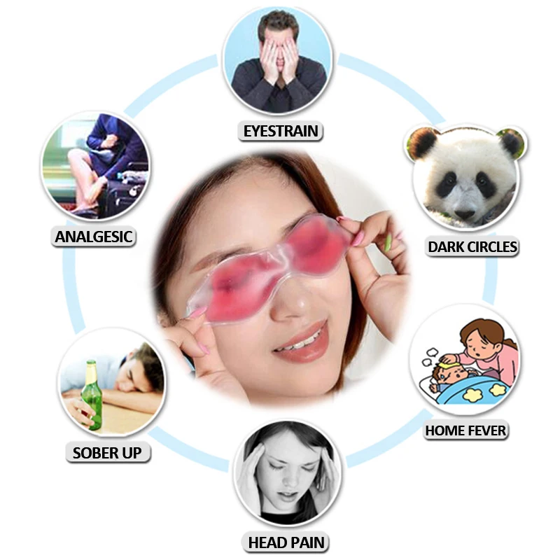 Reusable Cool Freezer Gel Eye Facial Mask Gel Eye Mask Hot Cold Pack Patch Heating Pads Cold Compress Heated Pad