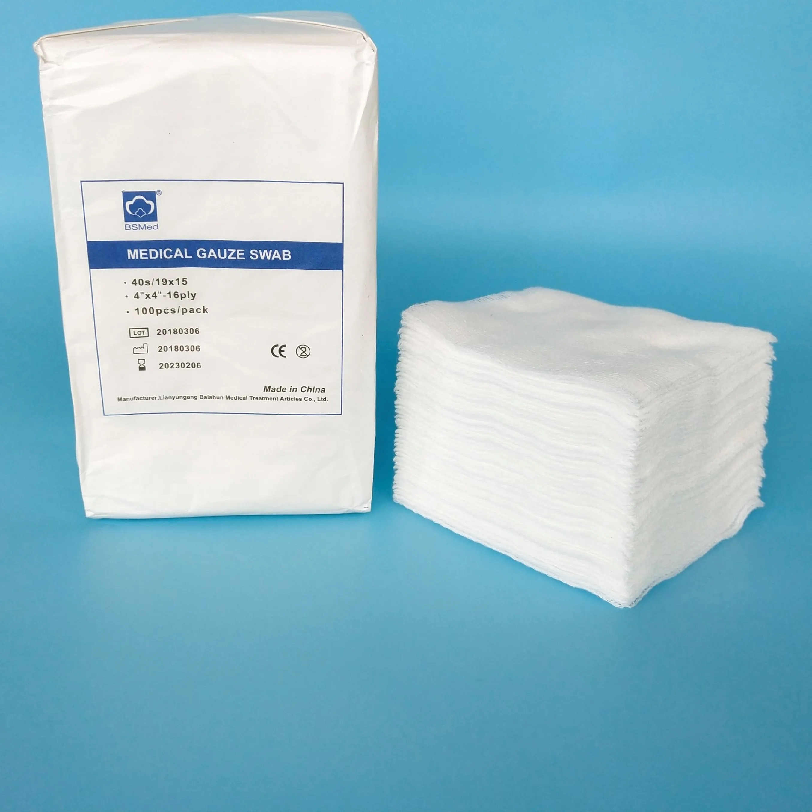 High quality 100% natural cotton Medical Absorbent sterile or non sterile gauze swabs