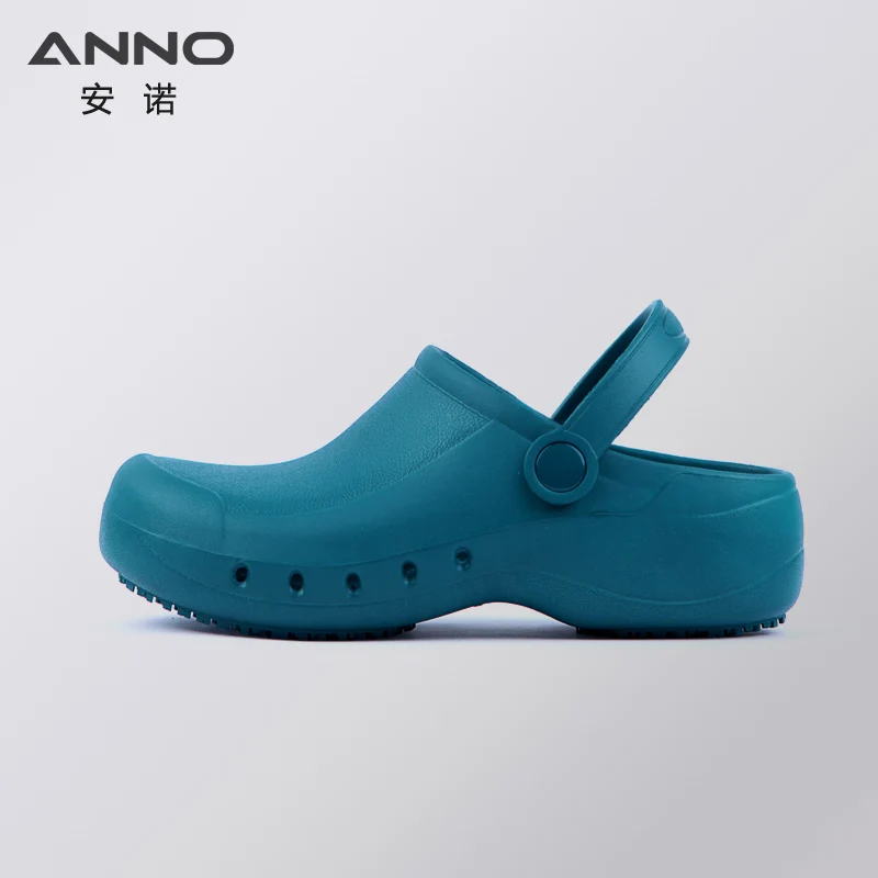 Anno EVA Medical Shoes Slippers Hole Sandals with Shoestring  foothold Navy Dual-use Non-slip Work Shoes