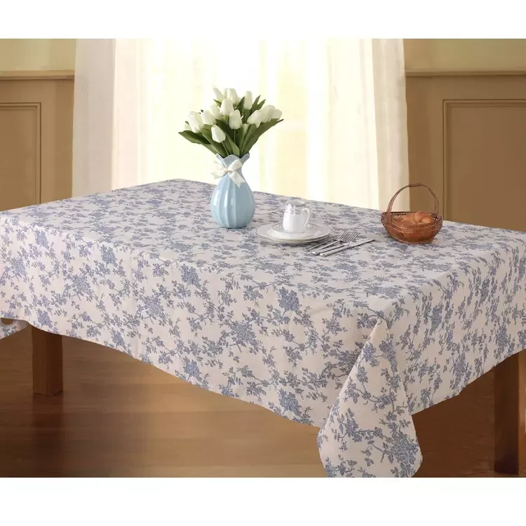Custom 6 Feet Cotton Linen Tablecloth Rectangle Square Polyester Tablecloth Jacquard Floral Table Cloth For Banquet Home
