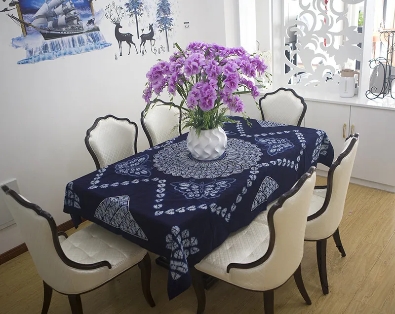 Скатерть хлопковая ручной работы, отличительная моющаяся ткань для свадебного и праздничного стола