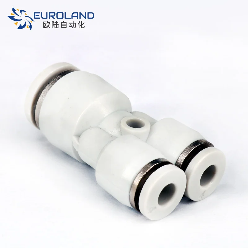 China Factory Supply Plastic Quick Connector Air Fittings Union Y Fitting Pneumatic