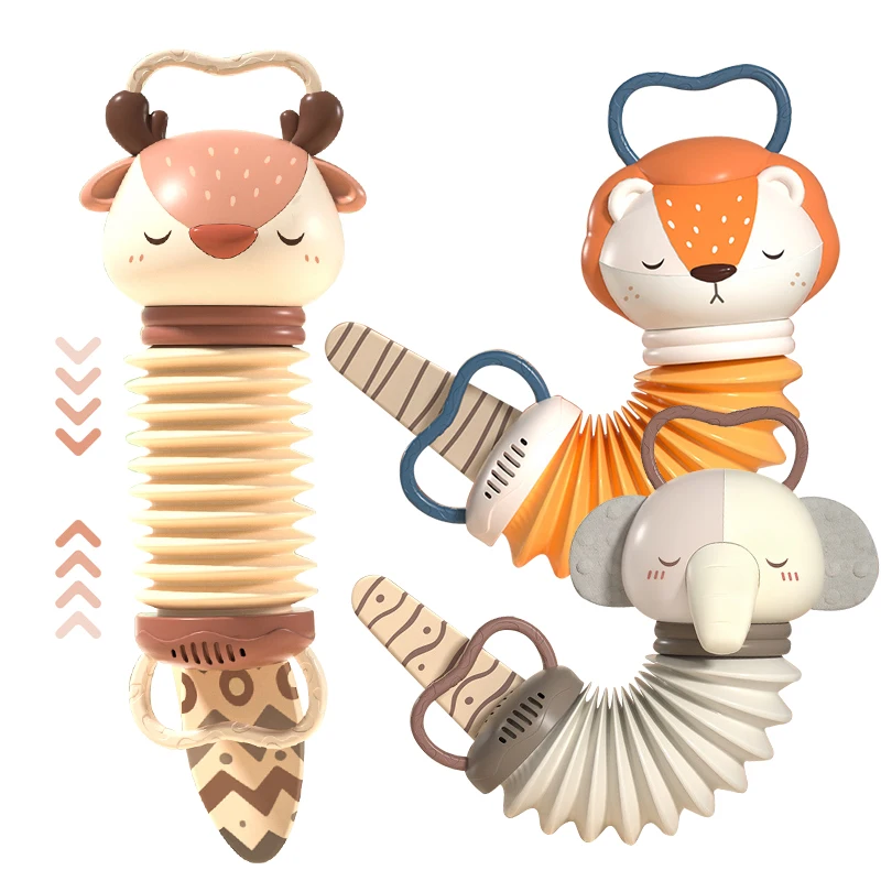 Baby Early Education Hanging Musical Instrument Toy Cute Cartoon Animal Accordion Toy for Newborns