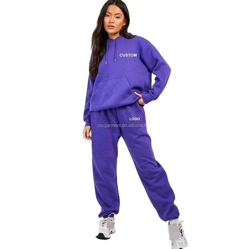 Cotton Fleece Custom Workout Sport Tracksuit Winter Loungewear Womens Casual Sweatpants Sets
