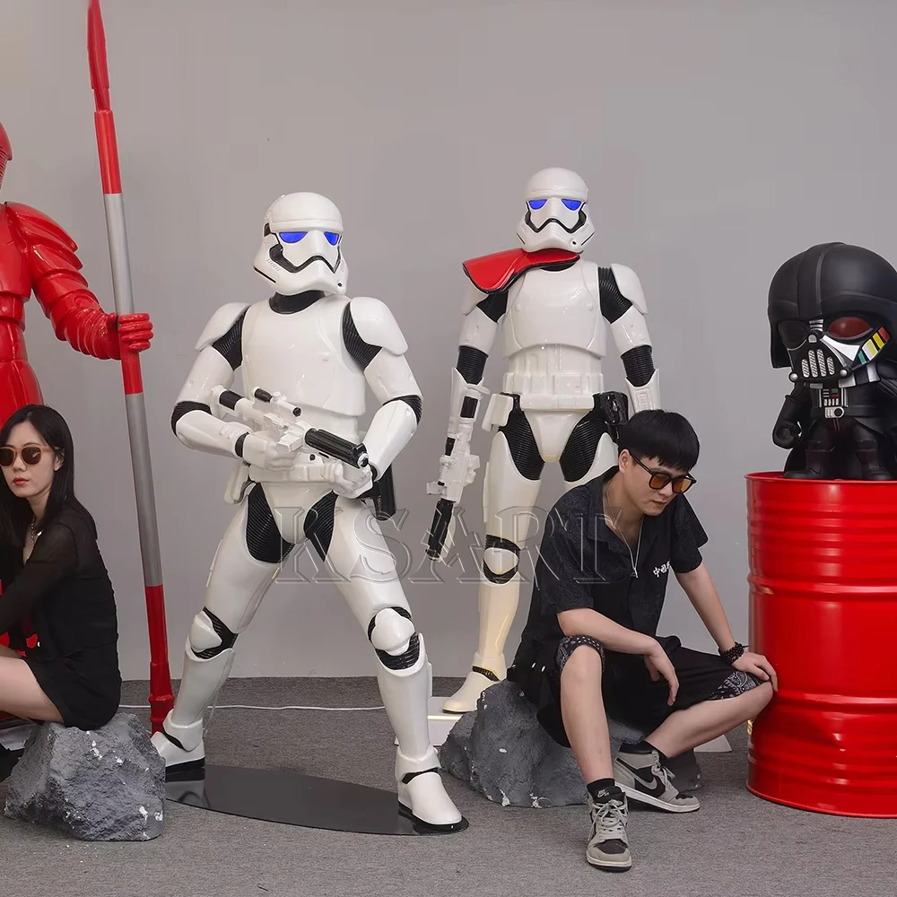Life-Size star-wars Stormtrooper Statue Resin Sculpture for Home Decoration Art Pattern Painting