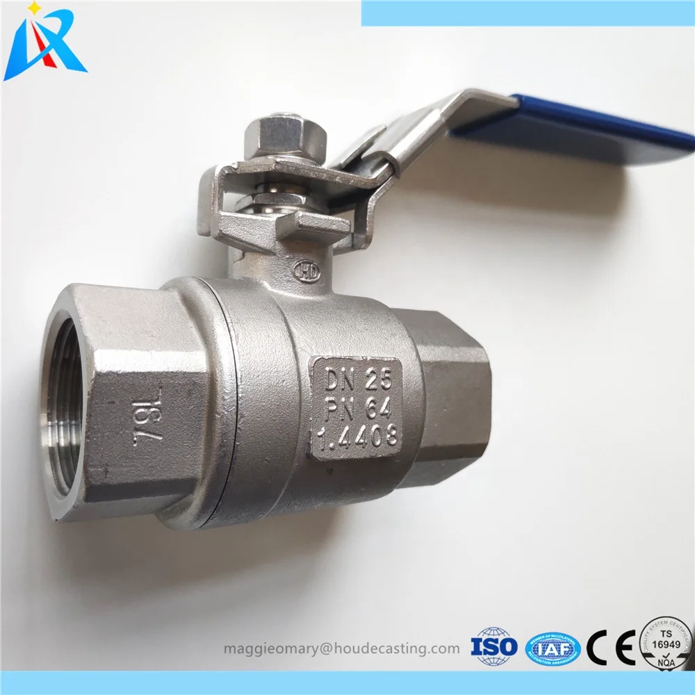 
Stainless steel two bodies 1/2 inch NPT BSP 2pc ball valve for water 