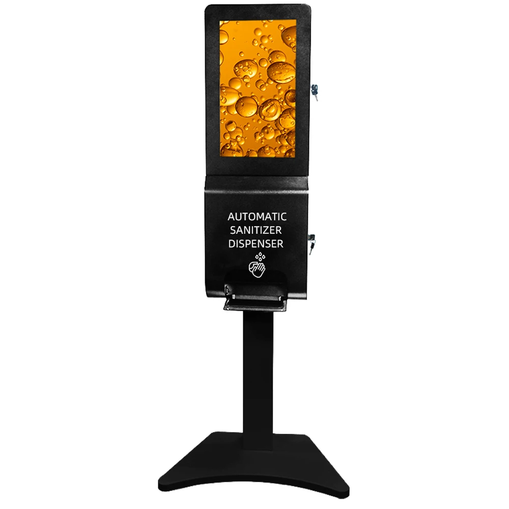 21.5 Inch automatic hand sanitizer digital signage dispenser lcd screen kiosk