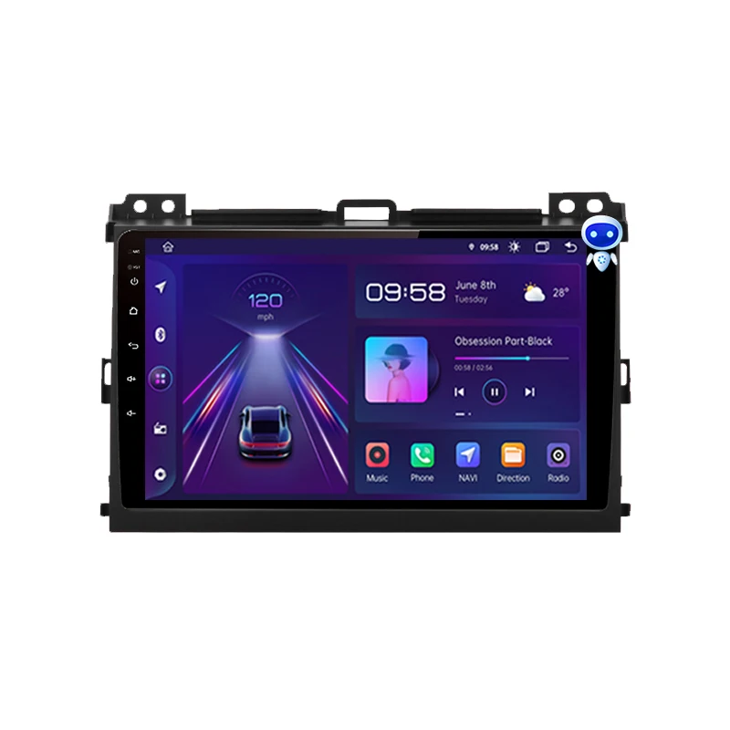 9 inch 4G CarPlay Android 10 4G+64G Car Radio Multimedia Player For Toyota Prado 120 2004 - 2009 GPS no double 20 din dvd player