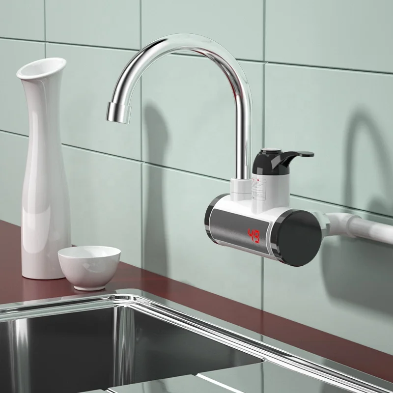 Bathroom accessories ABS LED Digital Kitchen Tap Instant Heater Hot Water Tap Electric Faucet