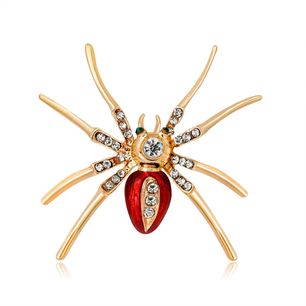 Hot Sell Europe and America Big Spider Brooch Pin Enamel Insect Jewelry Spyderco Clothing Corsage
