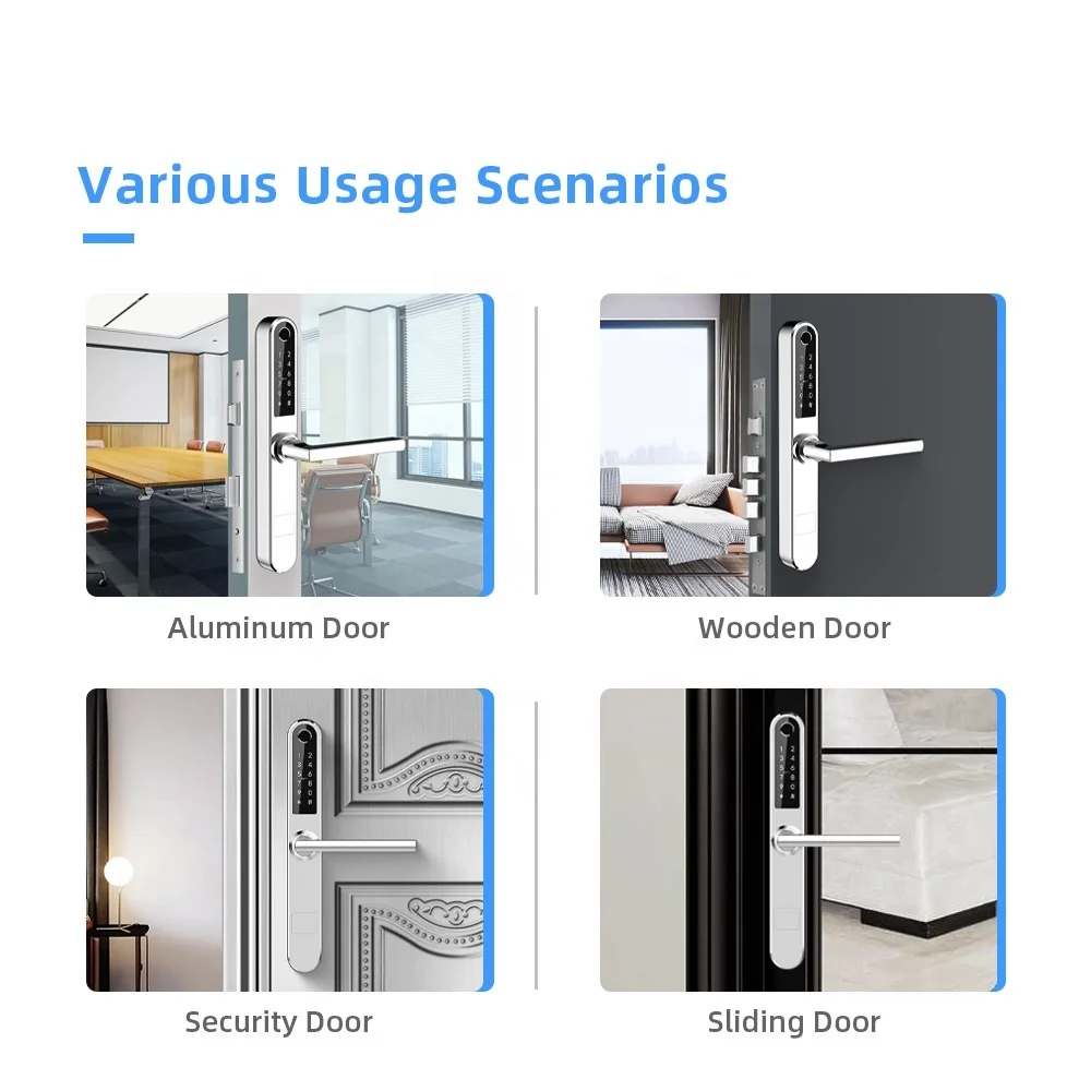 Wifi BLE Remote Control Smart Mortise Cylinder Lock For Aluminum Door