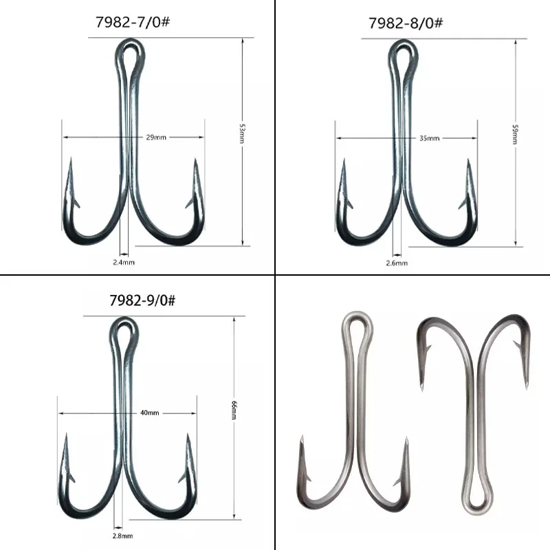 Size 2/0# -9/0# High quality stainless steel material double hook-SS7982