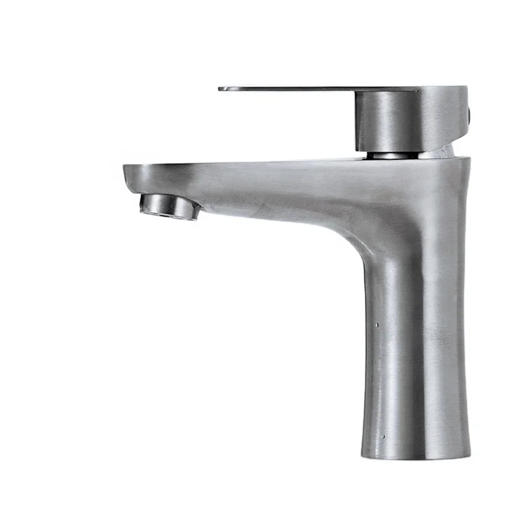 high-quality single cold basin water taps 304 stainless steel bathroom sink faucet single hole single handle basin faucet