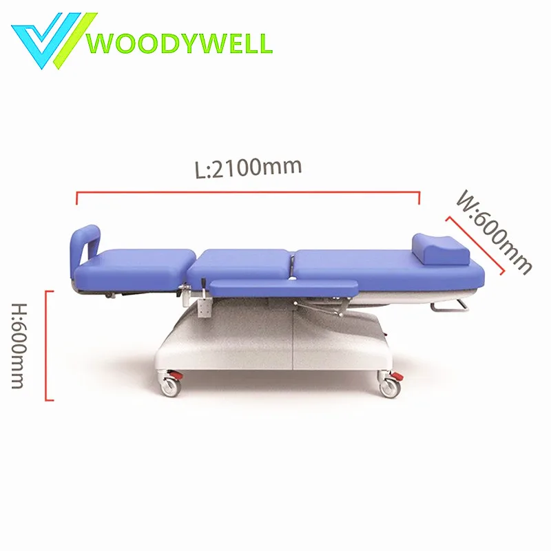Hospital Blood Donation Check Electric Dialysis Chair PVC Leather Cushion With Dining Table Medical Recliner