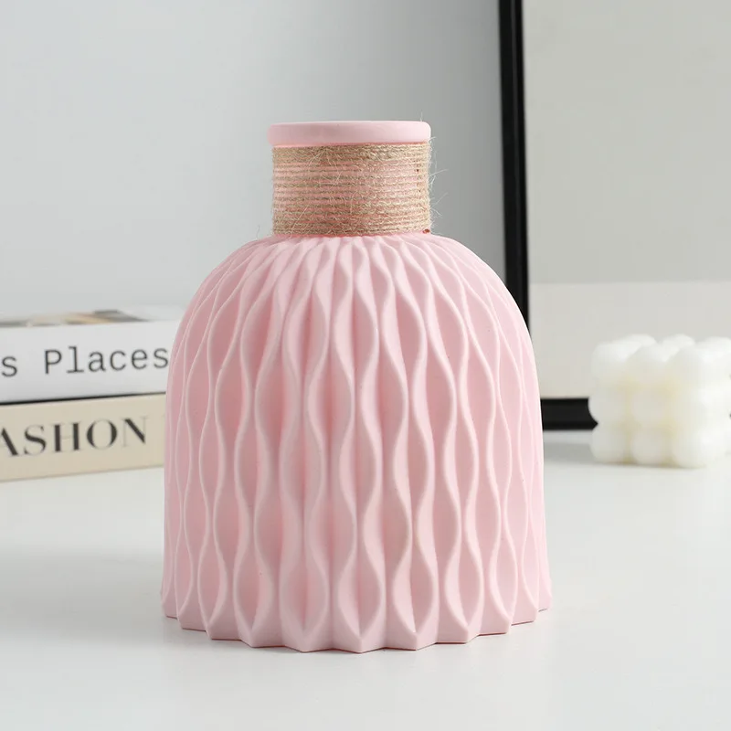 Modern creative simple style plastic decorative pots vase home table small fresh decoration Water ripple vase decoration