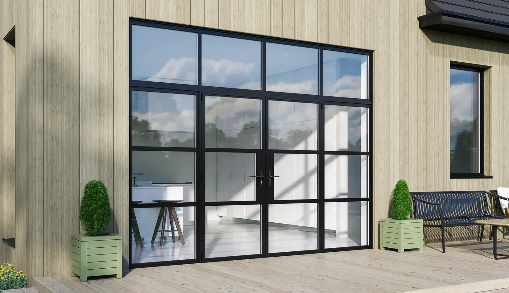 Elegant House Simple Iron Glass Doors and Windows Grills Design for Sale