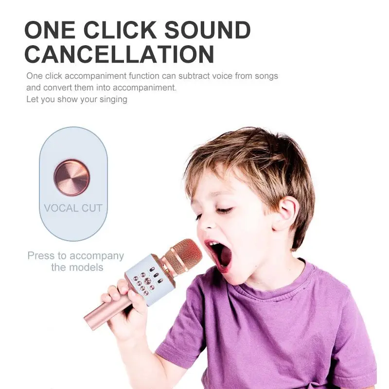 3-in-1 Portable Hand Speaker Wireless Karaoke Microphone for iPhone Android iPad PC