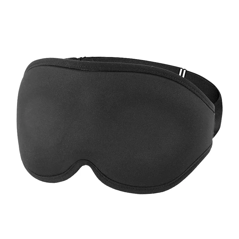 Black 3d Contoured Memory Light Block Blindfold Foam Sleeping Resilient Sponge Eye Mask