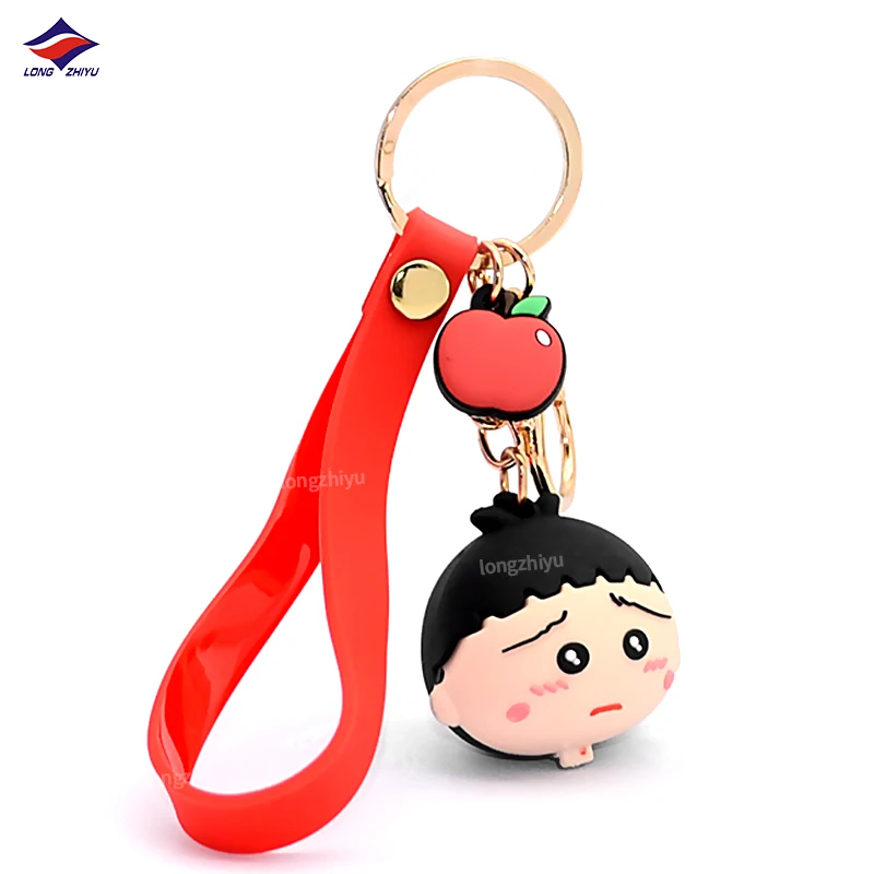 Longzhiyu 17 Years Keychain Manufacturer Custom Cartoon Pink Bear 3D PVC Keyrings Kawaii Rabbit Frog Cat Soft Silicone Keychains