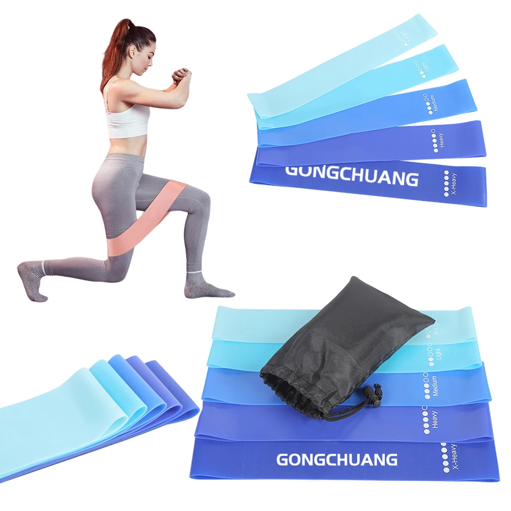 Custom Logo Fitness Waist Exercise Hip Pilates Yoga Resistance Pink Thin Latex Women Elastic Gym Belt Set Training Belt