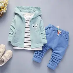 Высококачественная Осенняя детская эксклюзивная одежда, 3 предмета, повседневный комплект детской одежды