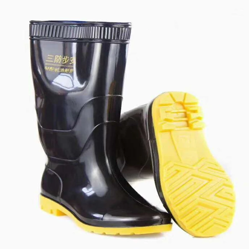 Rain Shoes Boots  Industrial Safety PVC Knee Rian Boots Shoes Men Waterproof Dustproof PVC Material Black LKG-2020A9